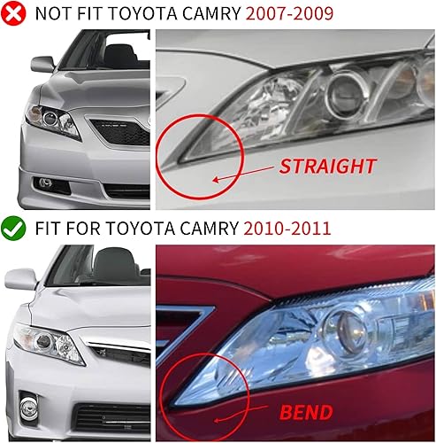 Miniatura 5 de VLAND - Faros delanteros LED compatibles con Toyota Camry 2010 2011 BaseLEXLEHybridSE Sedan, versión estadounidense, con señal de giro secuencial,