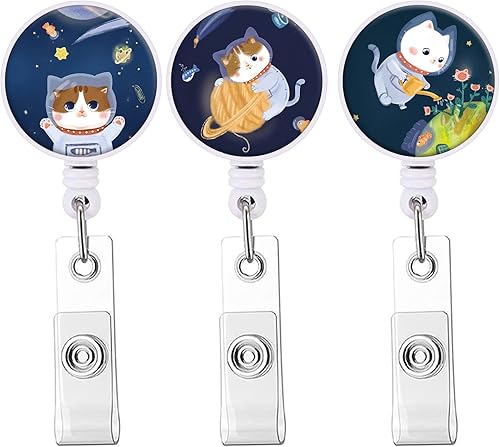 Vista 17 de Carretes retráctiles para tarjetas de identificación, clip de insignia con llavero retráctil y llavero, cuerda de nailon resistente para tarjetas