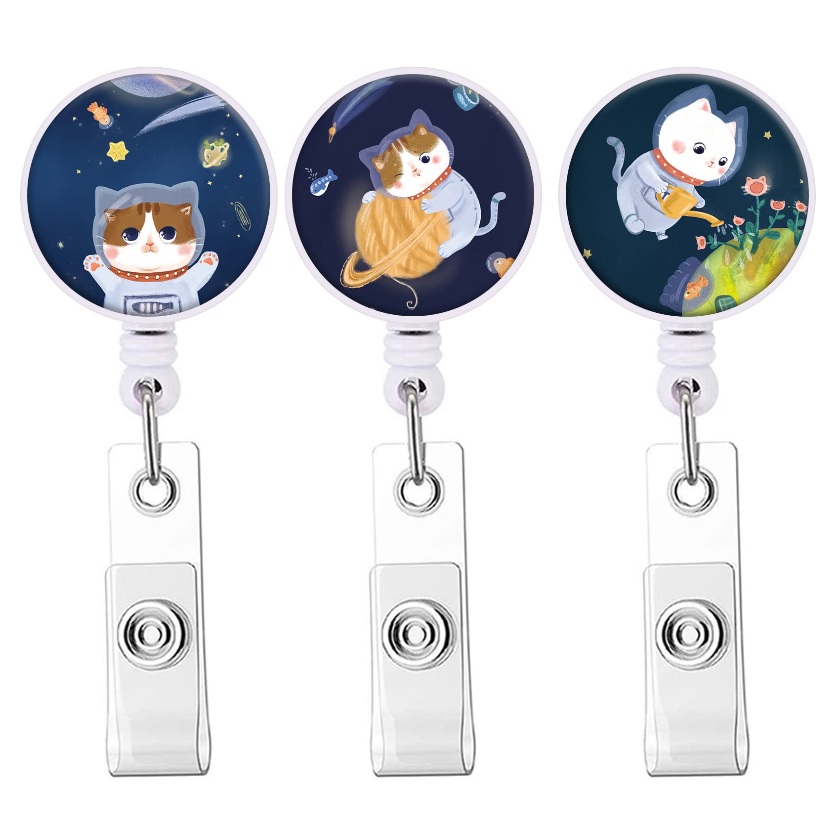 Retractable Badge Reel Cute Badge Holder with Alligator Clip Nurse Name Decorative Badge Reels on ID Card Holders for Teacher, Student, Office Worker(