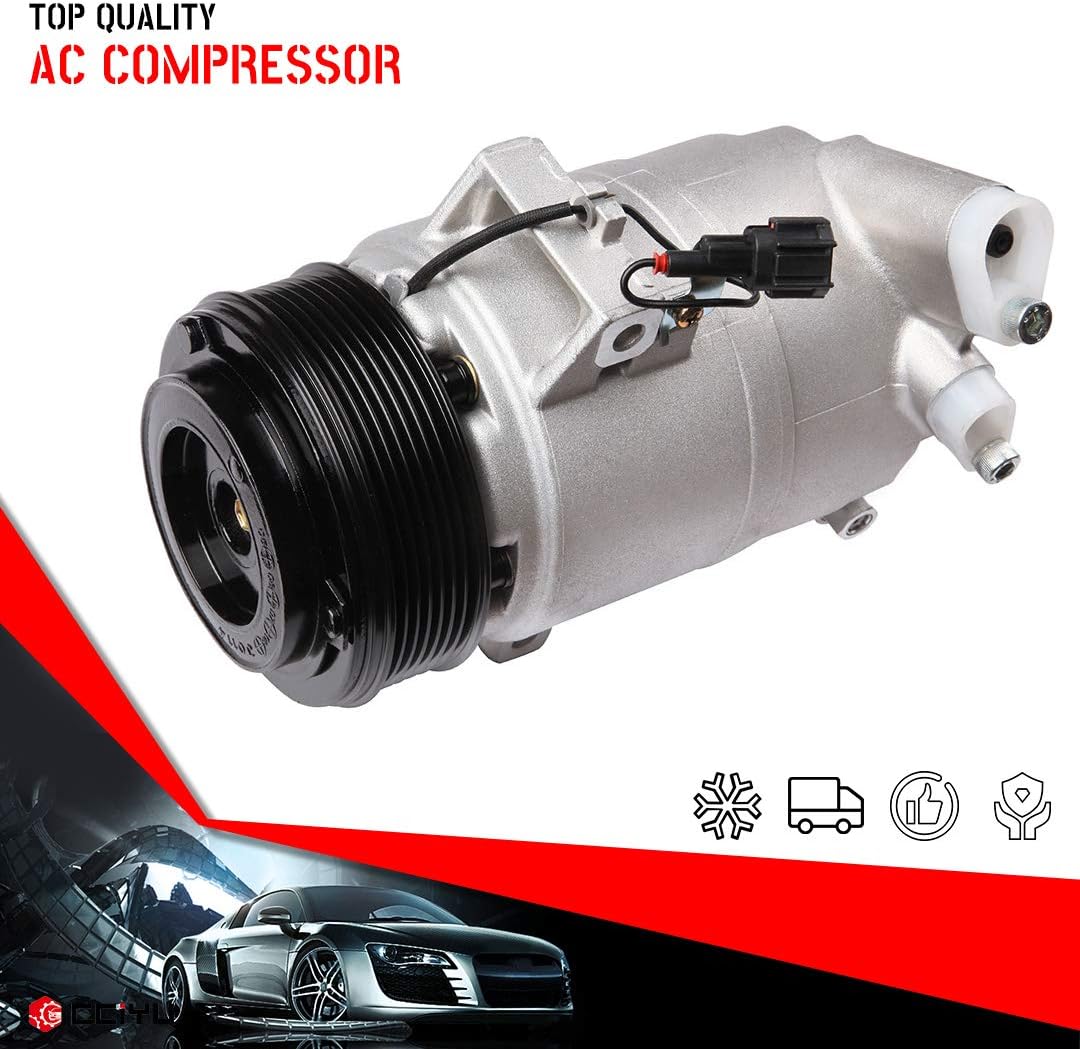 cciyu Air Conditioner Compressor for 2012 2013 2014 2015 N-issan NV1500 NV2500 NV3500 2005-2012 for Nissan Pathfinder 4.0L Replaces AC Compressor for Car 10347890 10362241 1010865
