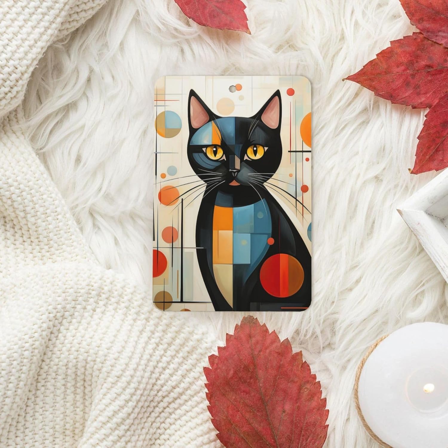 Car Air Freshener 24 PCS Mid-Century Modern Art Cat Hanging Car Air Fresheners Auto Interior Decor Card Freshener Strong Scented Card Lavender Cars Scents for Office Bedroom Close Drawer Rectangle