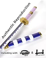 Vista 11 de Cold Blade Toy Sword - 41 inches Toy Katana Replica with Holster Belt and Display Stand - Sword with Authentic Design Shusui