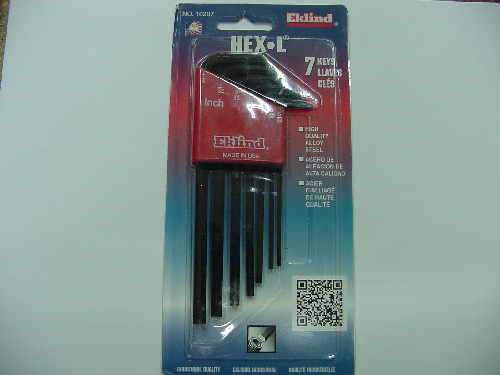 Eklind Hex-L Key Set Long Arm 7 Piece 5/64 " 3/32 " 1/8 " 5/32 " 3/16 " 7/32 " 1/4 "