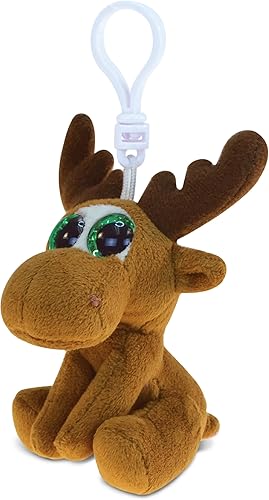 Puzzled DolliBu - Llavero de peluche de alce con ojos grandes, alce suave, con ojos grandes y brillantes, accesorio decorativo de juguete de peluche