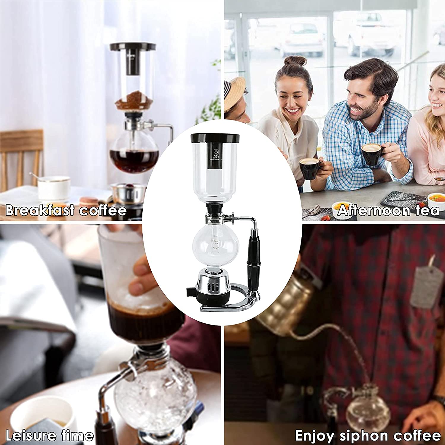 YaeKoo 5Cup Coffee Syphon Tabletop Siphon (Syphon) Coffee Maker