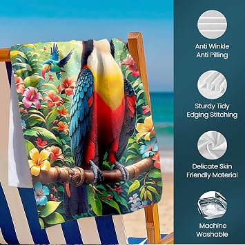 Soft Microfiber Beach Towel 30*60Inch, High-Absorbency, Perfect for Pool Parties & Summer Gifts, Ideal Gift for Wife, Girlfriend, Boyfriend, Kids - Ideal for Beach, Pool, Yoga, Travel, Sports, Camping