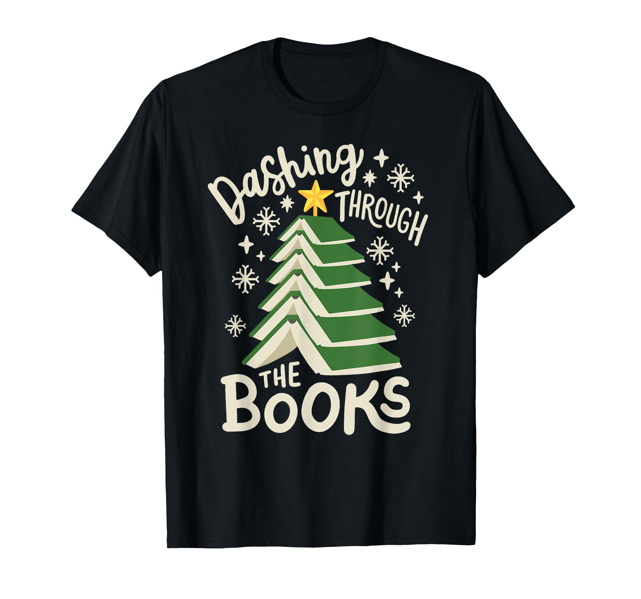 Dashing Through The Books Christmas Book Lovers Men Women T-Shirt