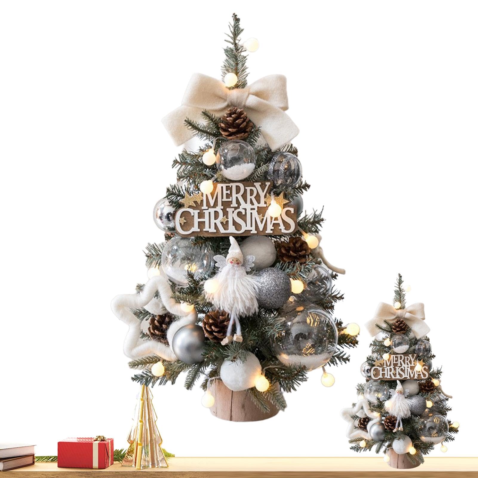 albero di Natale artificiale illuminato da tavolo, 45,7 cm, ornamenti festivi, centrotavola da tavola, ideale per la decorazione della casa, le vacanze, la decorazione e l'esposizione dello | festivi, centrotavola da tavola, ideale per la decorazione dell