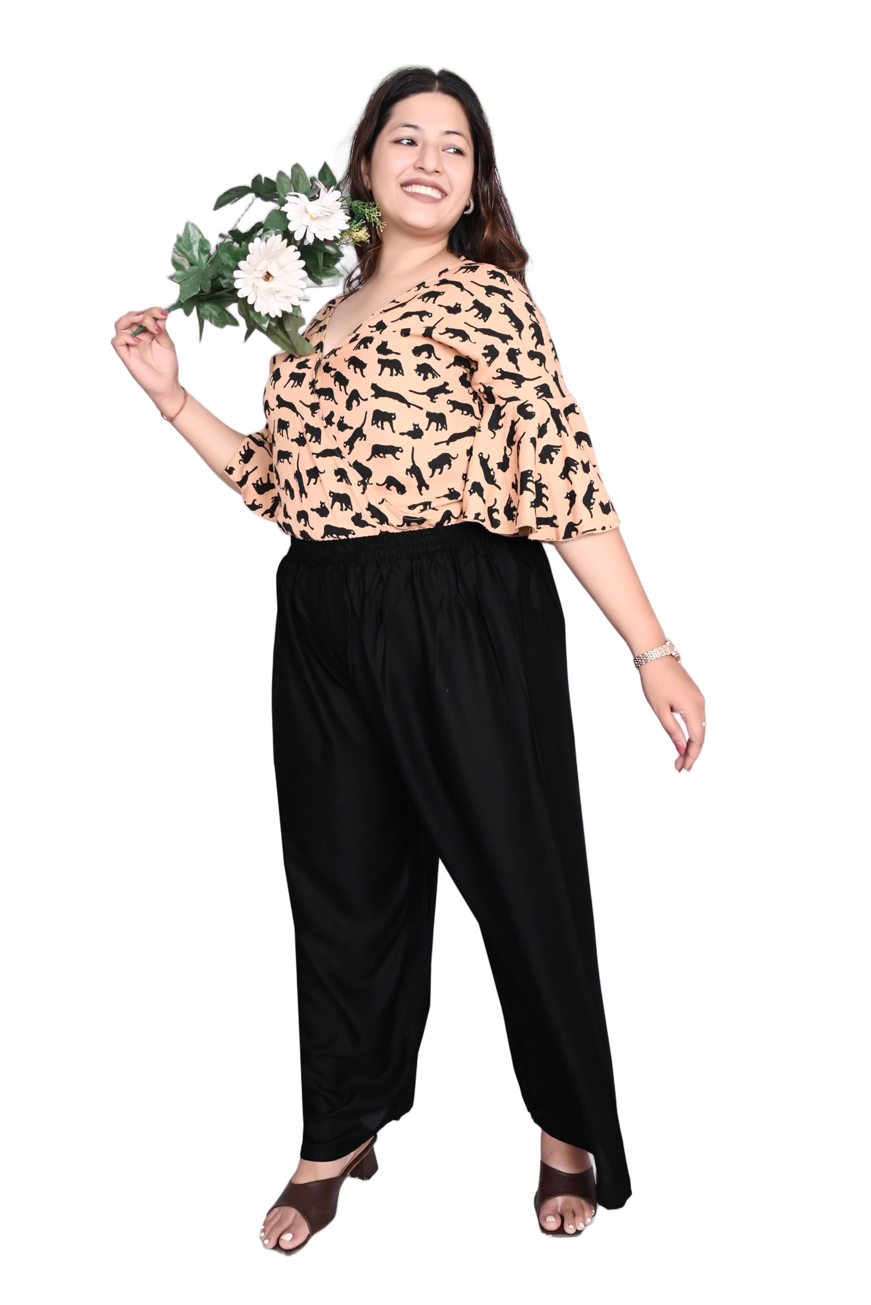Women Relax Black Color Palazzo Pant | Formal Wear Palazzo | Comfortable Womens Palazzos | Ultra Plus Size Palazzos |Plz101-image-38