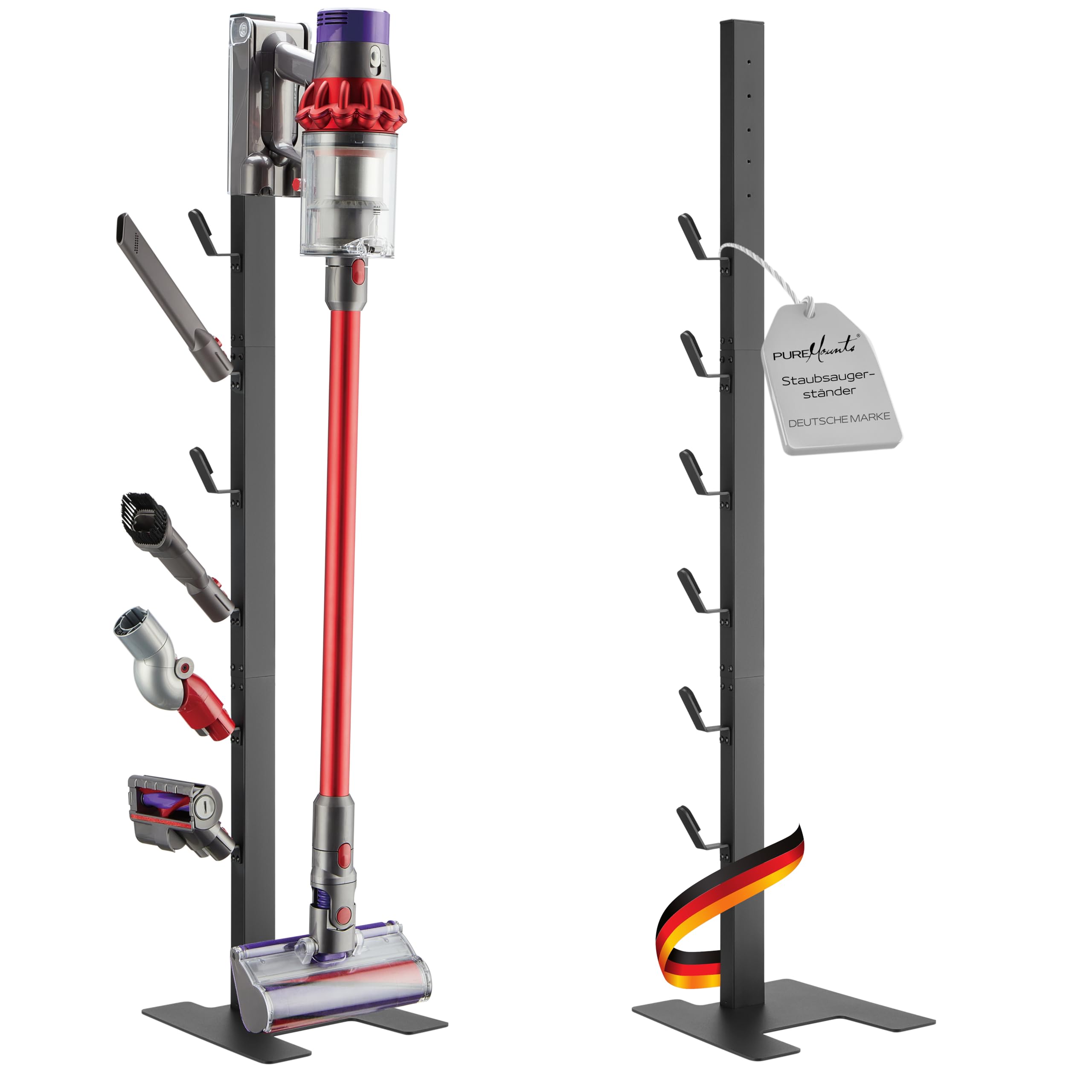 PureMounts Uchwyt do odkurzacza kompatybilny z Dyson Gen5, V15, V12, V11, V10, V8, V7, V6, uchwyt podłogowy, uchwyt na akcesoria, czarny