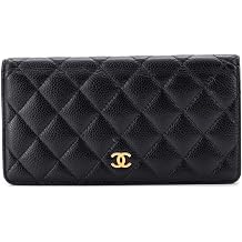 Pre-Loved L-Yen Wallet Quilted Caviar, Black