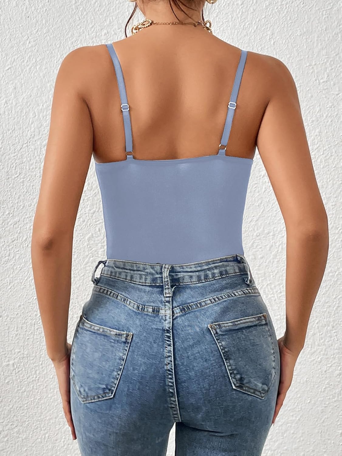 Milumia Women's Sexy Sheer Mesh Lace Bodysuit Spaghetti Strap Bustier Corset Tops Rave Party Club