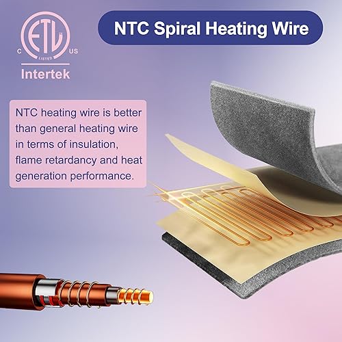 Miniatura 3 de XINIUSLEEP Manta térmica de franela Sherpa eléctrica, manta de calefacción con 3 niveles de calefacción y apagado automático de 4 horas y