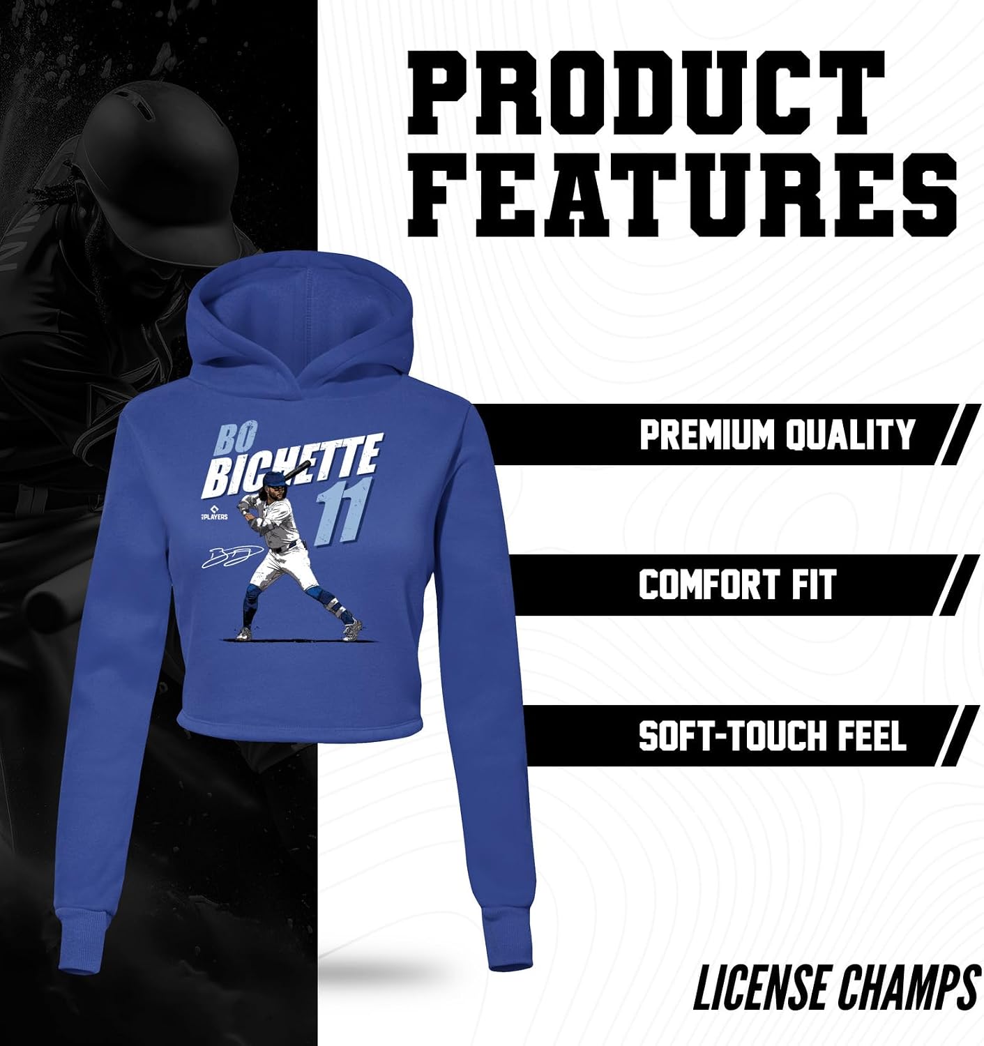 License Champs Womens Official NCAA | Cropped Hoodie Crop Fleece | Pullover Sweatshirt Tops | Game Day Merchandise