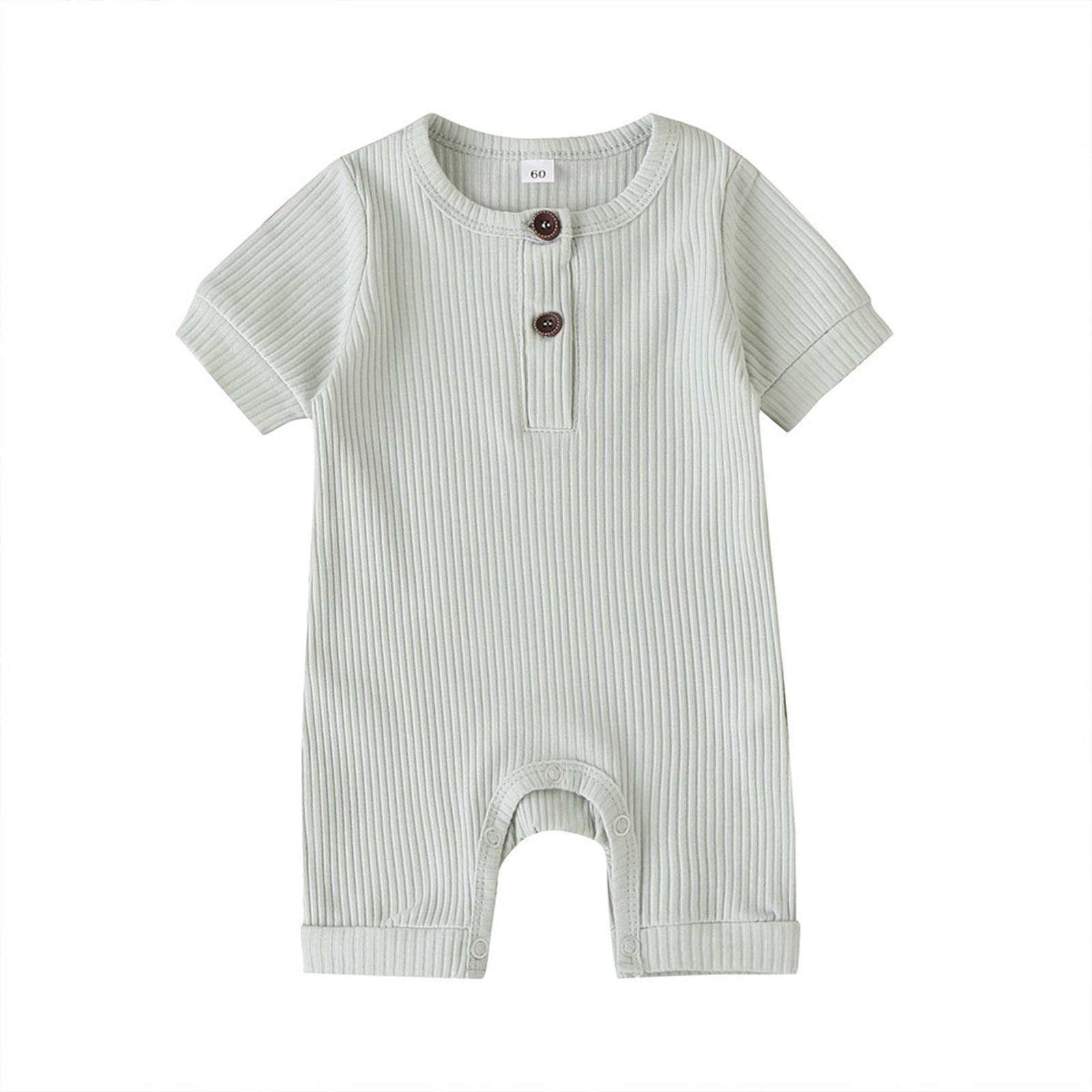 amropi Strampler Baby Mädchen 3er-Pack Kurzarm Schlafstrampler Baumwolle Schlafanzug für 0-18 Monate