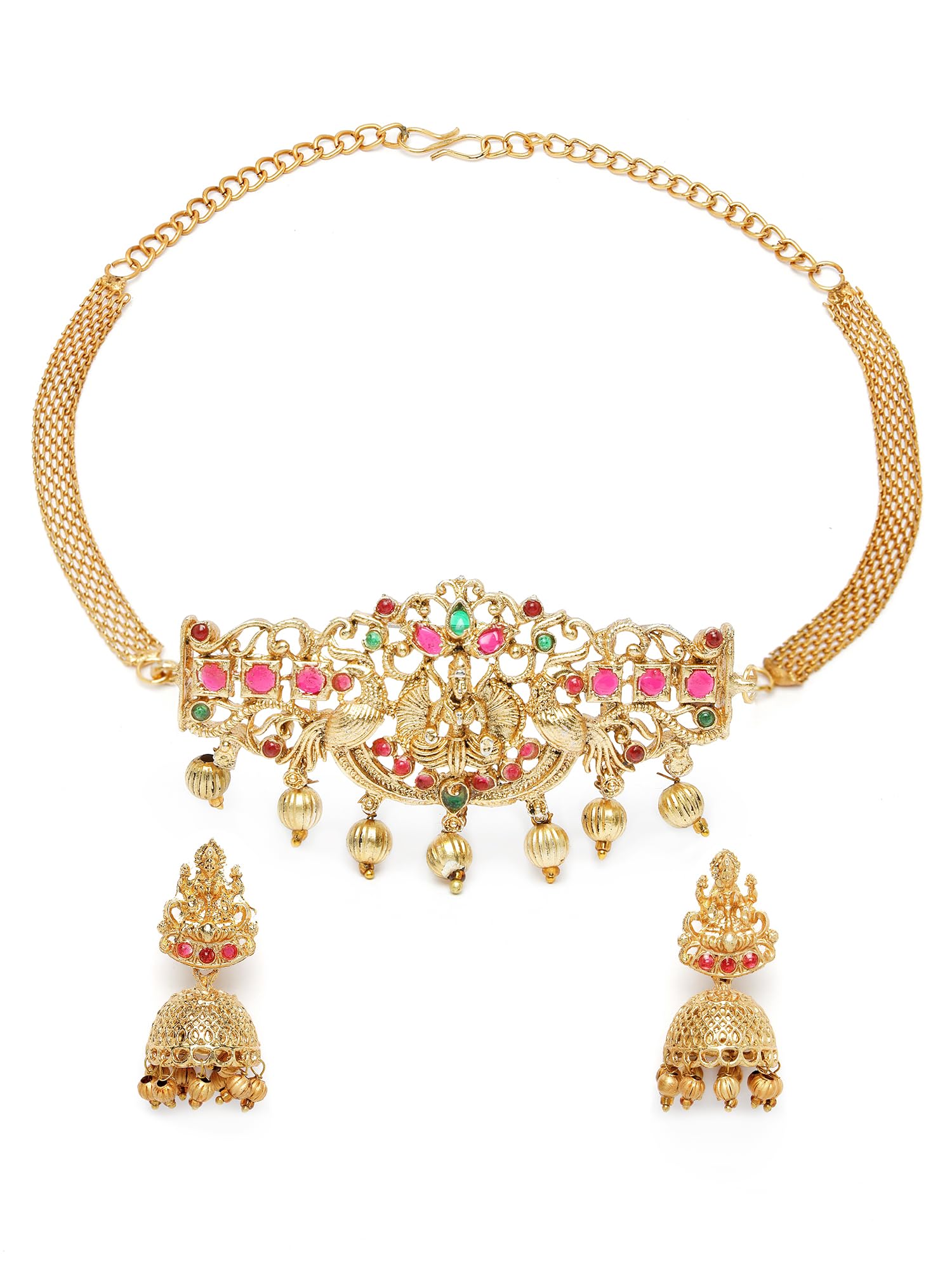 Karatcart Gold Plated Laxmi Mata Design Choker Temple Jewellery Set for Women (B0CPM6MYB9) Amazon Price History, Amazon Price Tracker