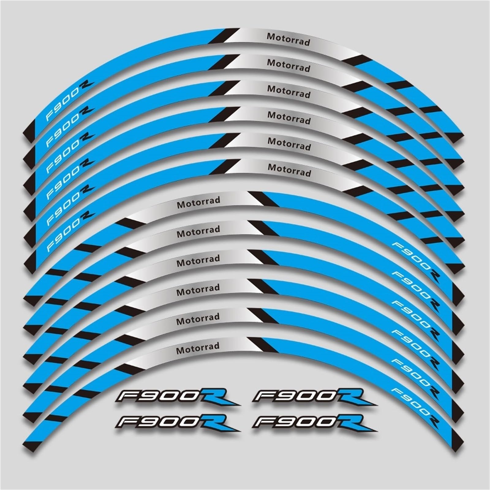 for BMW F900R F900 R F900r Motorcycle Front and Rear Tire Waterproof Sticker Reflective Stripe Rim Set Decal Decorative(Color6)