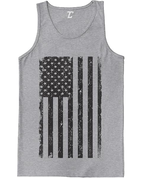 Distressed Black USA Flag - United States Men's Tank Top