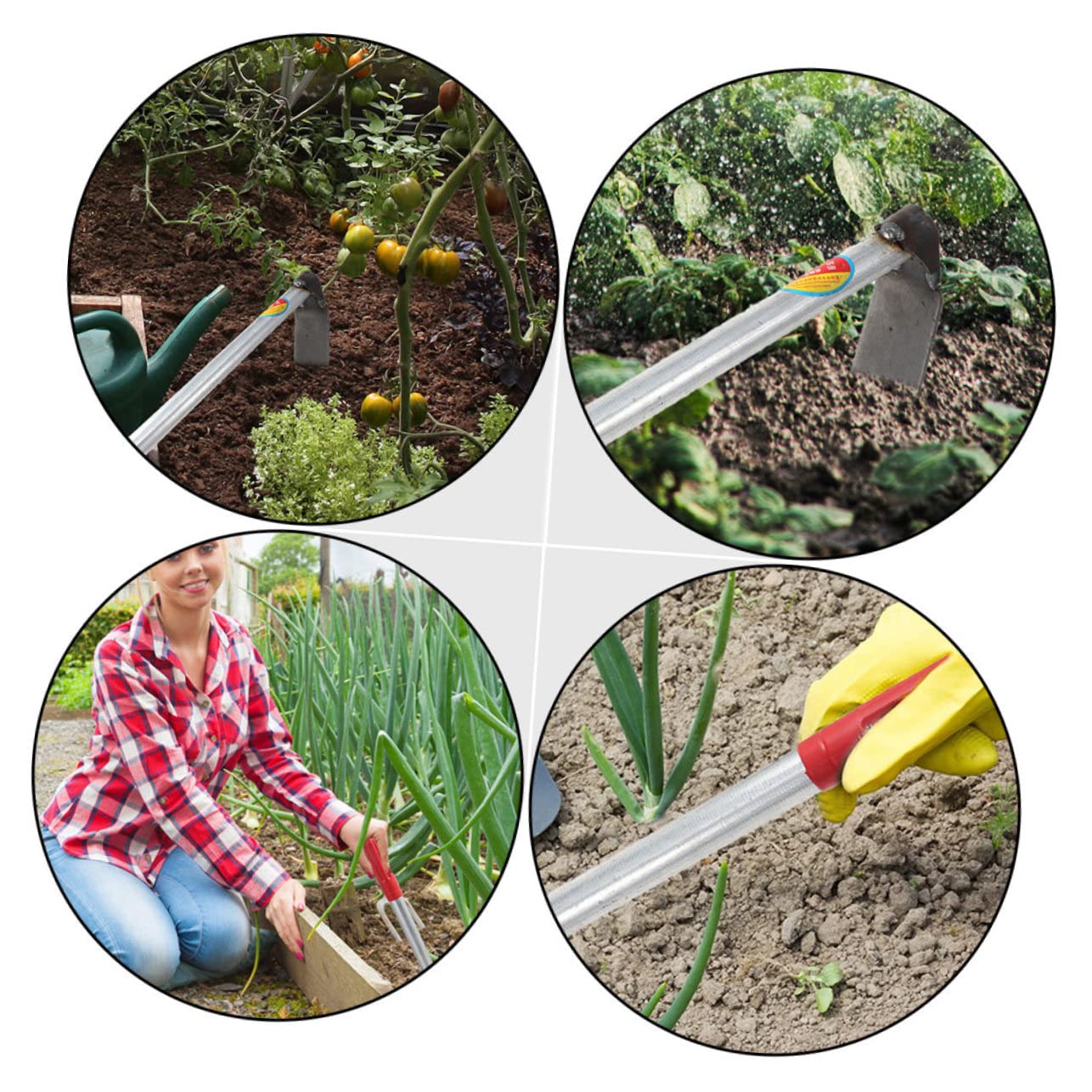 VANZACK 2 Pièces Sarcloir de Jardinage, Houe à Planter en Acier Inoxydable, Manche Épais et Résistant, pour Ameublir le Sol au Jardin et Bonsaï