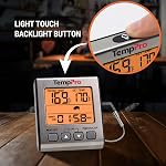 TempPro Digital Meat Thermometer for Cooking and Grilling, BBQ Food Thermometer with Backlight and Kitchen Timer, Grill Temperature Probe Thermometer for Smoker, Oven, Baking,Oil(Previously ThermoPro)