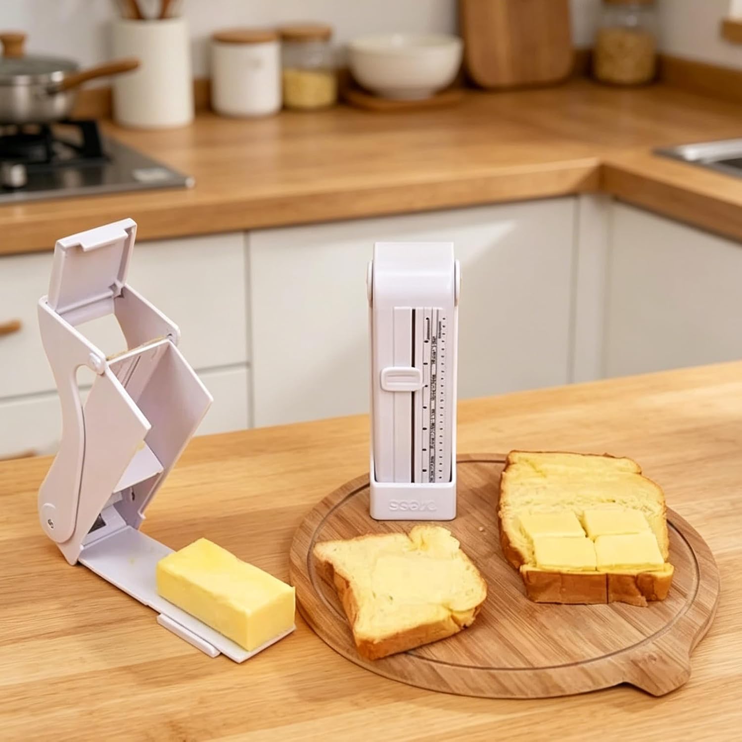 Butter Cutter,Butter Slicer Cutter,Butter Dispenser Adjustable Measuring