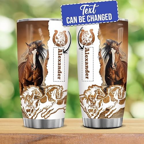 Miniatura 2 de winorax Vaso de caballo, regalo personalizado de caballo para hombres y mujeres, vasos de caballos, vasos de acero inoxidable, taza de viaje para