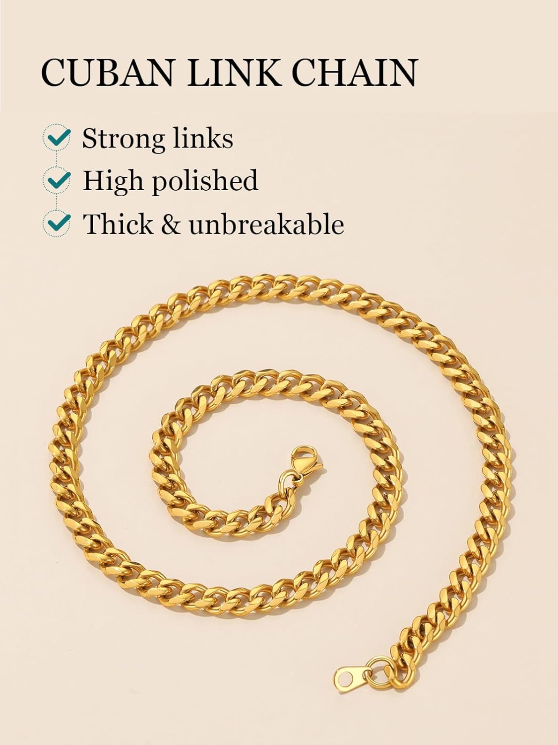 Supcare To My Son Man Husband Dad Boyfriend Love Grandson Always Remember Necklace Gifts for Birthday Graduation Anniversary Durable 6mm/7mm Non Tarnish Stainless Steel Miami Cuban Link Chain 20 Inch - Image 6