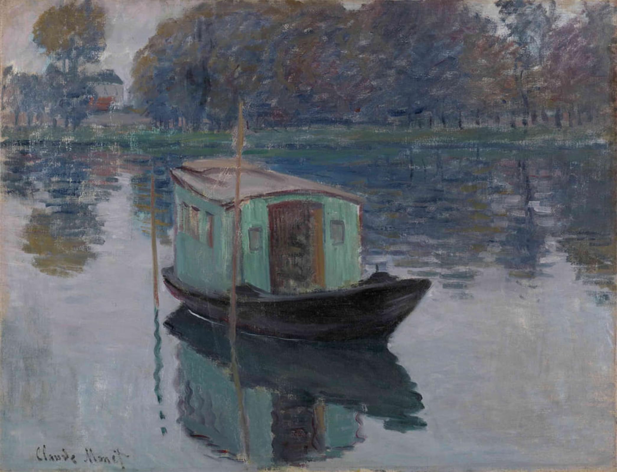 SERENDIPITP Vintage Wall Art Canvas Nordic Poster Canvas Print Picture the Studio Boat by Claude Monet Wall Art Poster for Home Decor 60x90cm