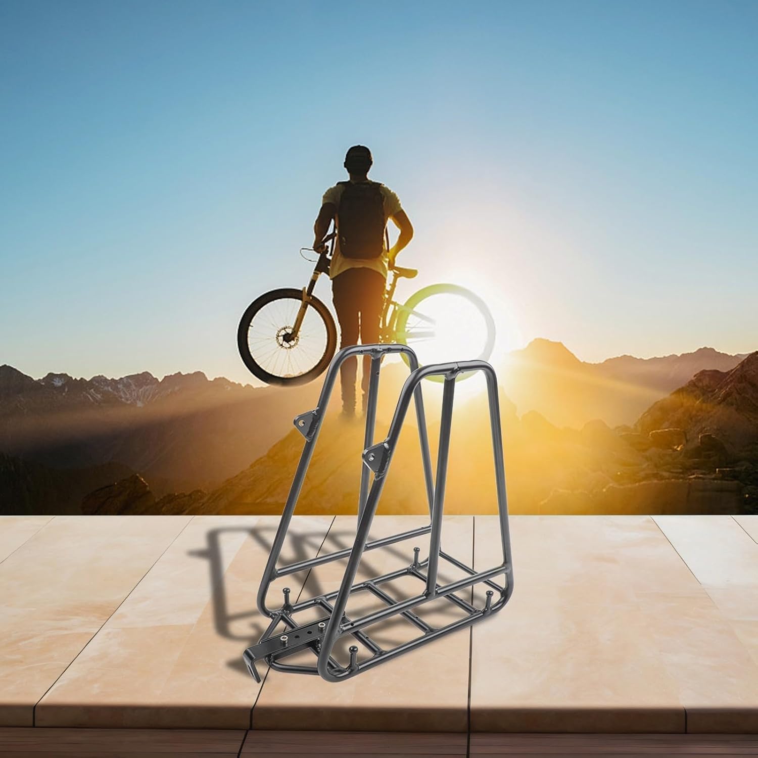 Bike Front Rack, Metal Pannier Rack Bike Luggage Rack Ebike Carrier Cargo Luggage Shelf Front Fork Rack For Bicycle Shopping