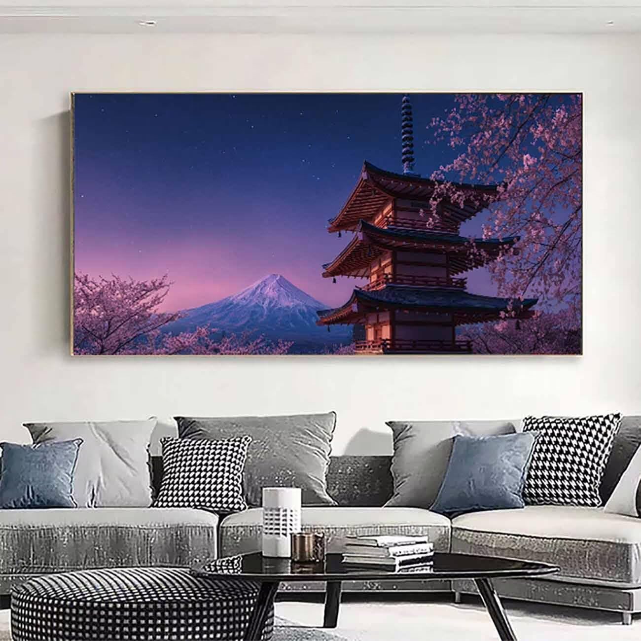 Krajobraz diamentowy obraz Mount Fuji diamentowe zestawy artystyczne dorośli początkujący DIY 5D kwadratowe wiertło okrągły klejnot kryształ sztuka kryształ haft obrazy rękodzieło zestawy obrazów