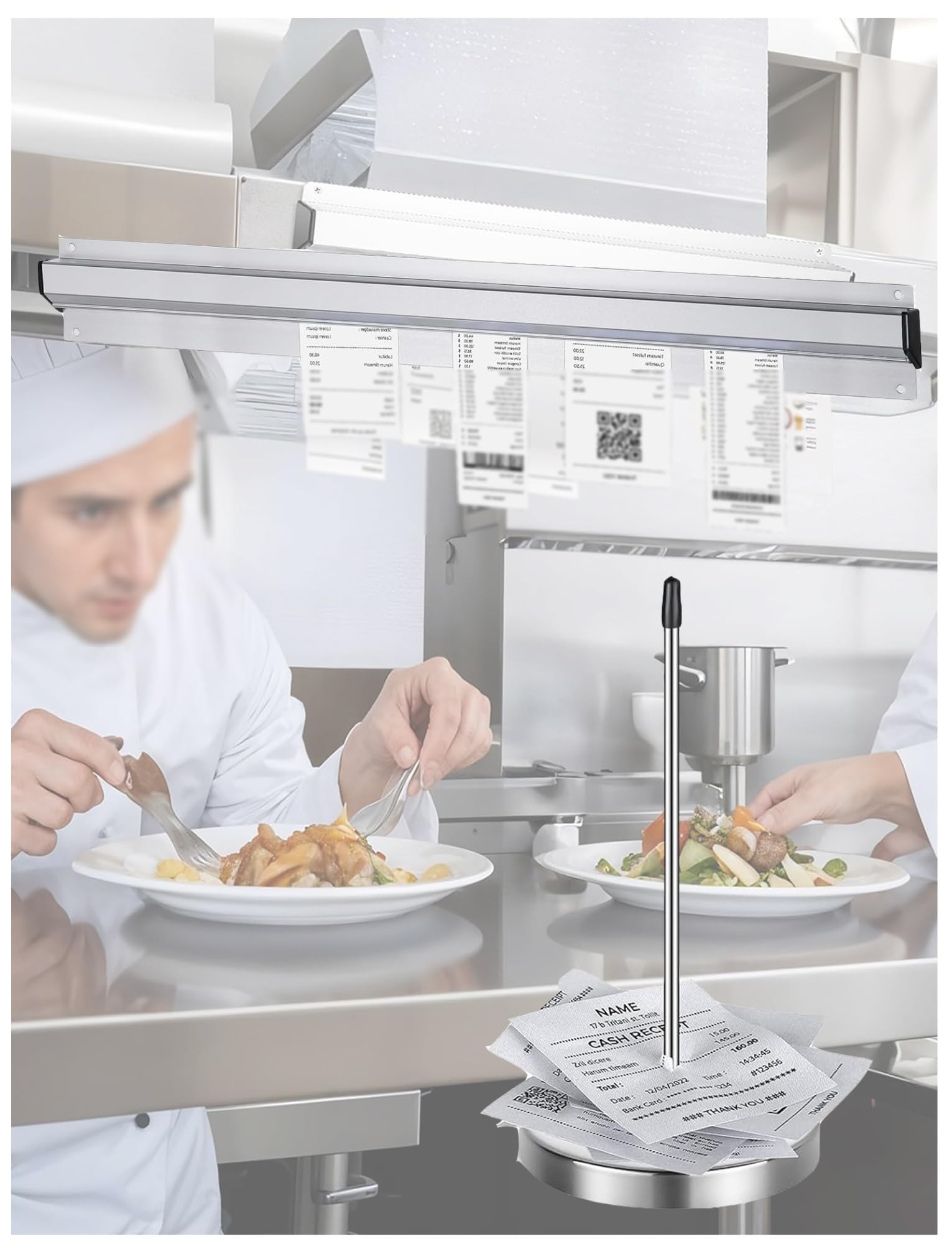 HGASOPLD Tab Grabber, Multiple Sizes Restaurant Ticket Holder Strip Order Rail Cafe Takeaway Kitchen Receipt Rack