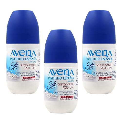 Instituto Español Avena Desodorante Soft, Roll-On Antitranspirante, Te ayudará con el mal olor causado por el sudor, 100% Avena Natural, 24 horas de