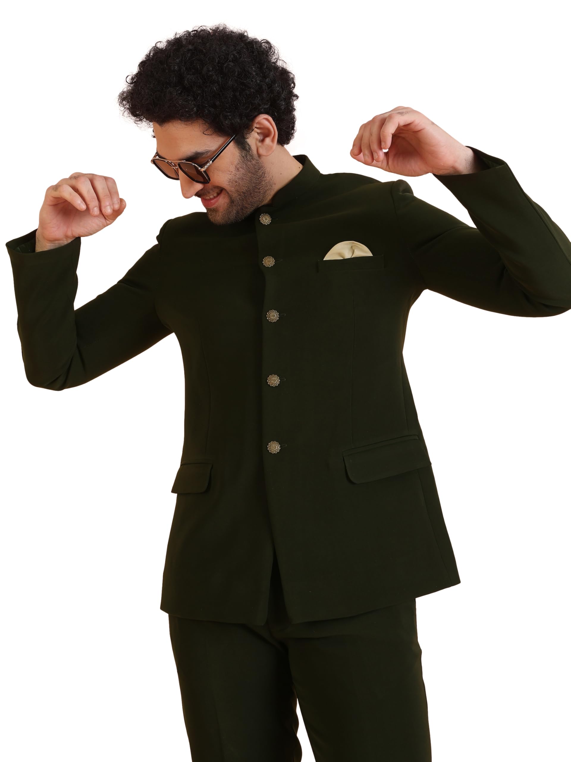 Men Maroon Ethnic Motifs Bandhgala