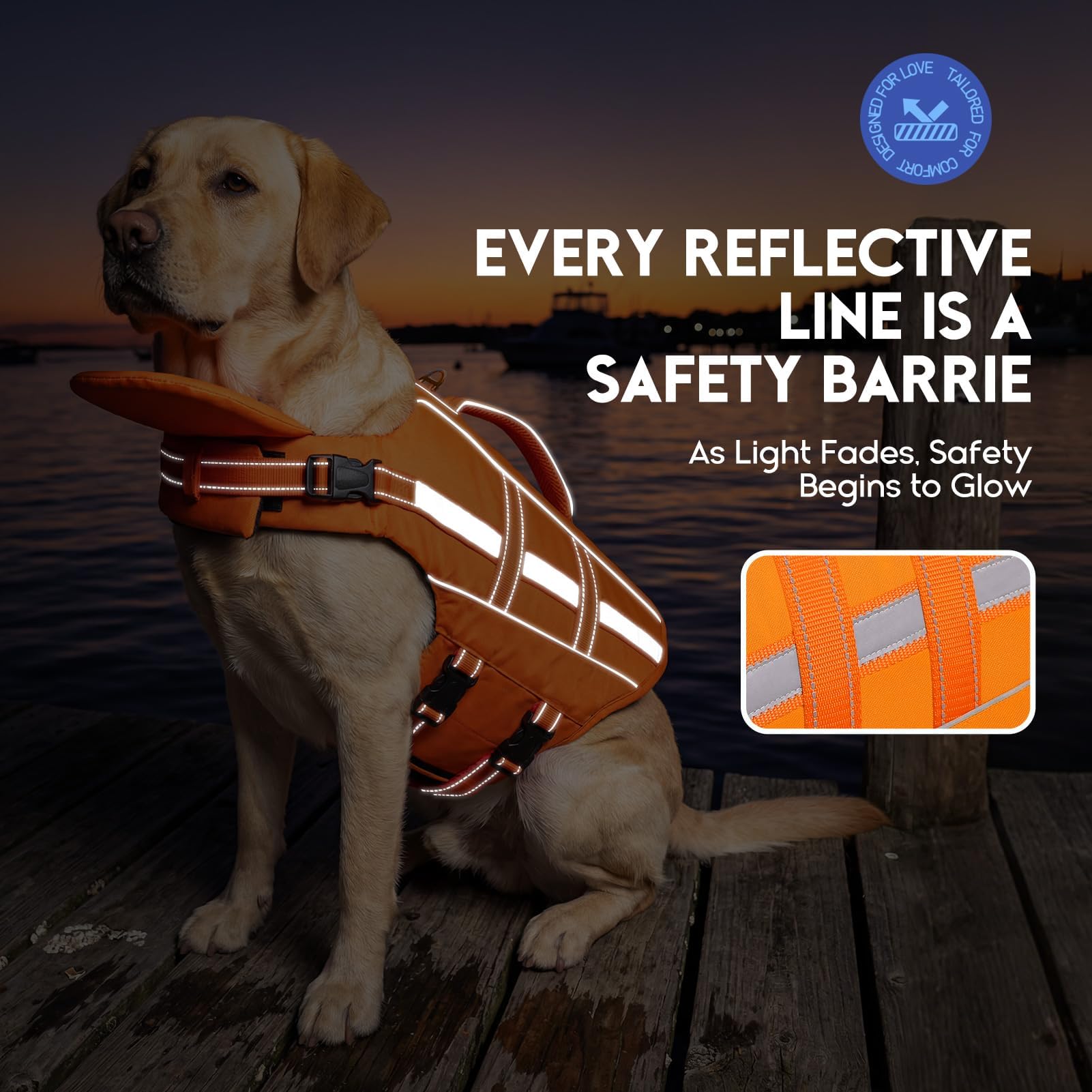 ASENKU Hundeschwimmweste Größe S für kleine Hunde mit Abnehmbarer Nackenstütze, Rettungsgriff, D-Ring und Reflektorstreifen, Schwimmweste für Hund sicheres Baden und Wassersport 5 kg-10 kg Hunde