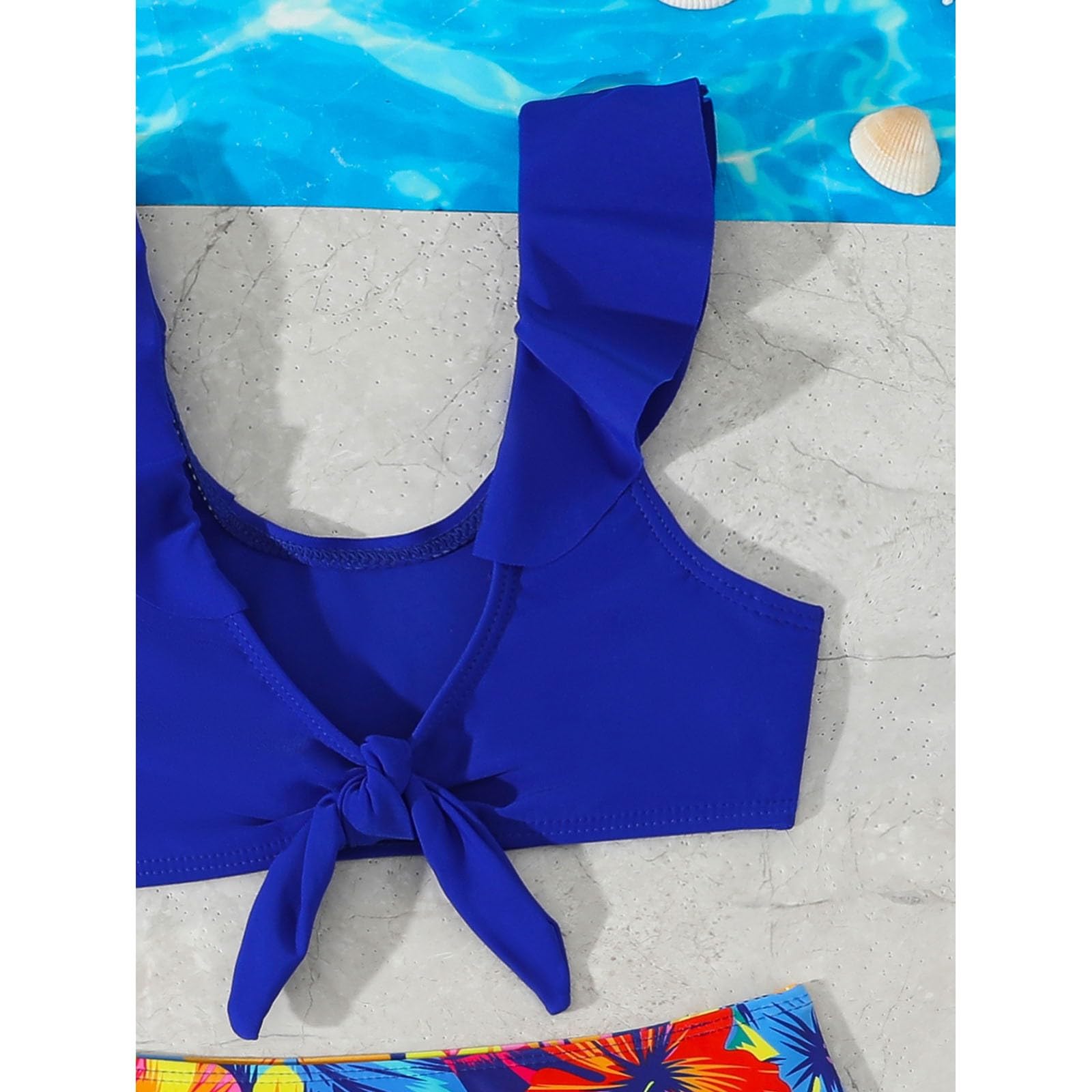 Generisch Traje de natación para niña, traje de baño de dos piezas para niñas con protección 50+ bañador para playa, piscina