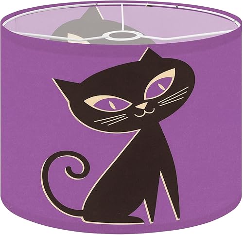 Miniatura 22 de Farmhouse Lampshades Lamp Shades set of 2 Cheerful Black Cats Bright Retro Futuristic Colors Light Shade for Table Lamps Floor Lamps Drum Lamp