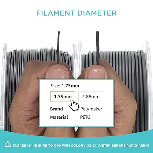 Miniatura 9 de Polymaker Filamento PETG de 0.069 in, filamento PETG fuerte para impresora 3D de 2.2 lbs, color azul oscuro, filamento de impresión 3D PETG azul de