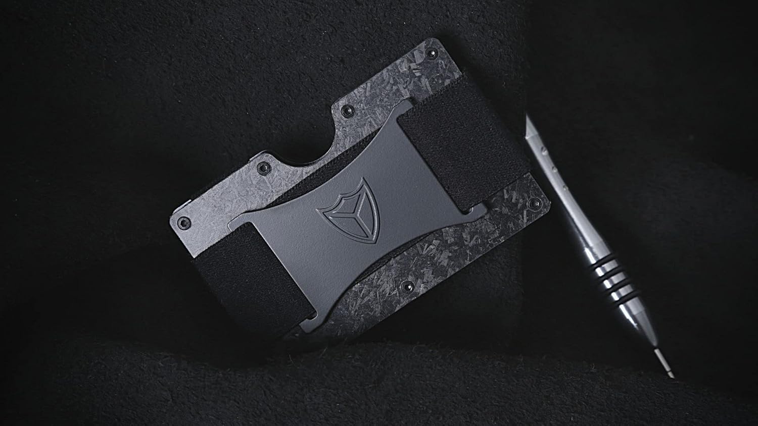 Miniatura 8 de DONWORD Cartera minimalista para hombres con bloqueo RFID, cartera de aluminio de fibra de carbono, cartera de metal, bolsillo frontal minimalista,