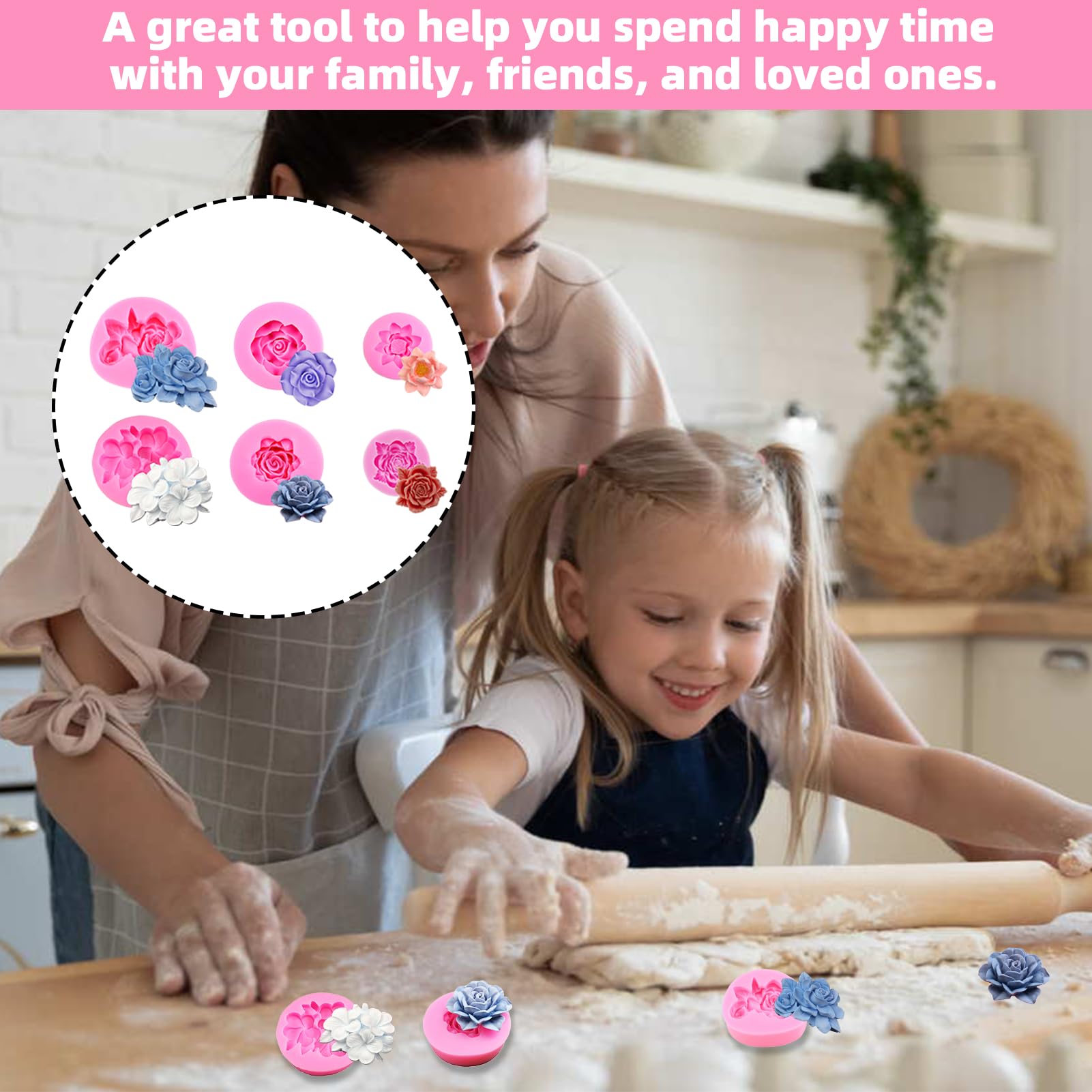 XMOLDNMS Silikon-Fondant-Formen Für Zucker, Kuchen Produktbild-Vorschau 6