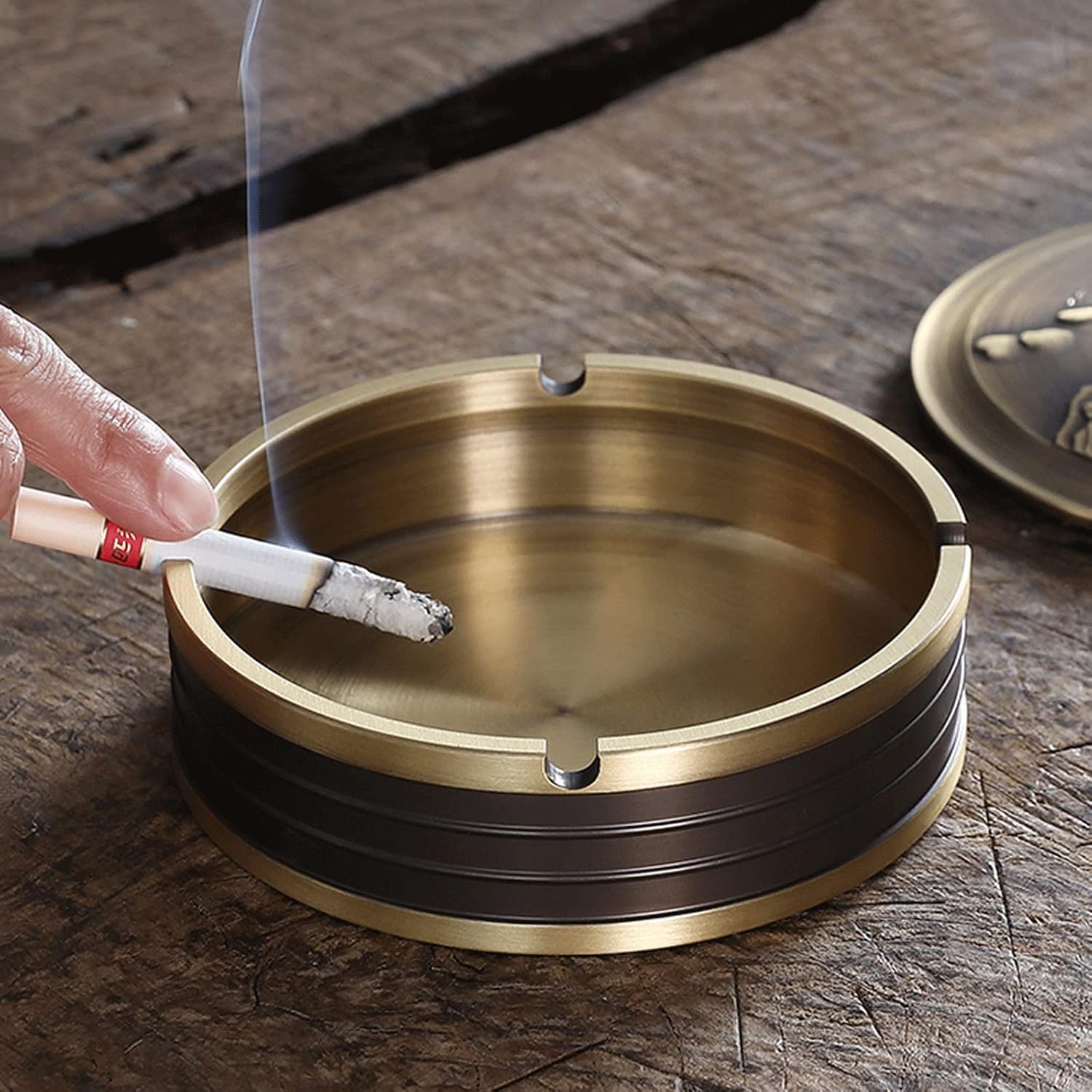 Ash Tray Copper Ashtray For Home/Office Tabletop Ashtray For Indoor,Ash Holder For Smokers, Home Office Decoration Desktop Smoking Ashtray Outdoor Ashtray