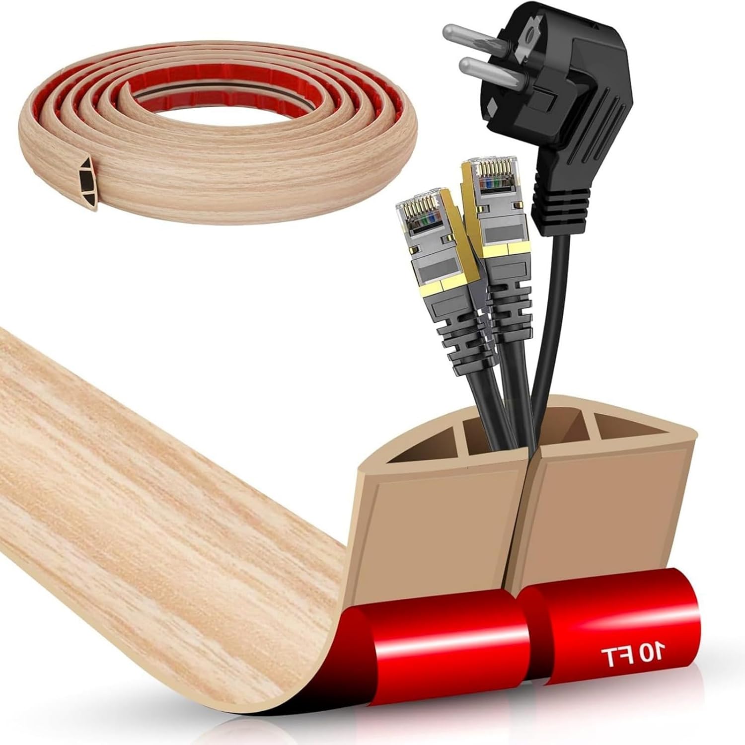SelfAdhesive Floor Wire Cover Protectors for Floor and Wall Durability Abrasion Flame Retardant Crush Cable Concealments