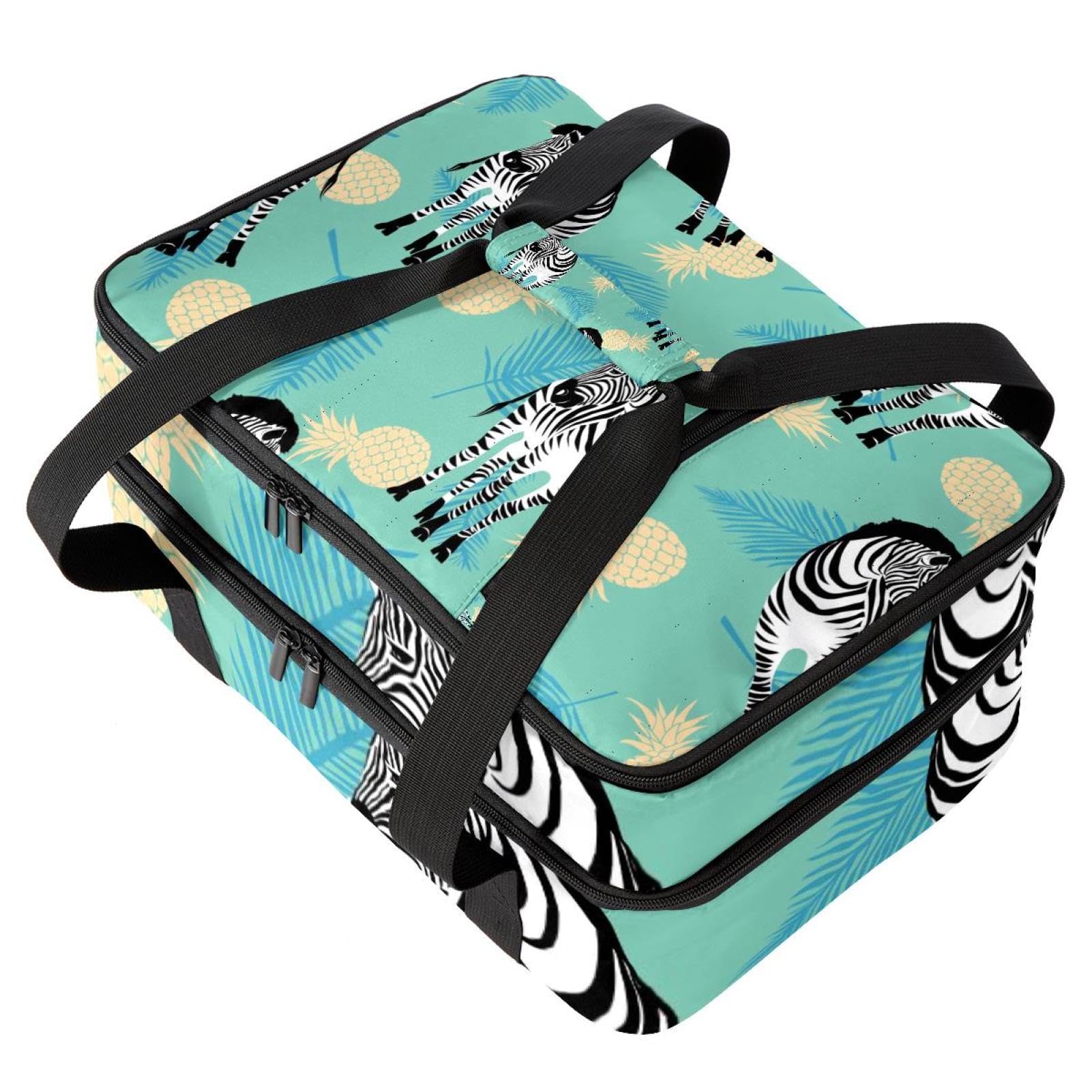 Grand sac à déjeuner isotherme pour homme et femme, double couche, étanche, étanche, réutilisable, sac fourre-tout pour le travail, l'école, le pique-nique, la plage, le camping, les voyages, motif