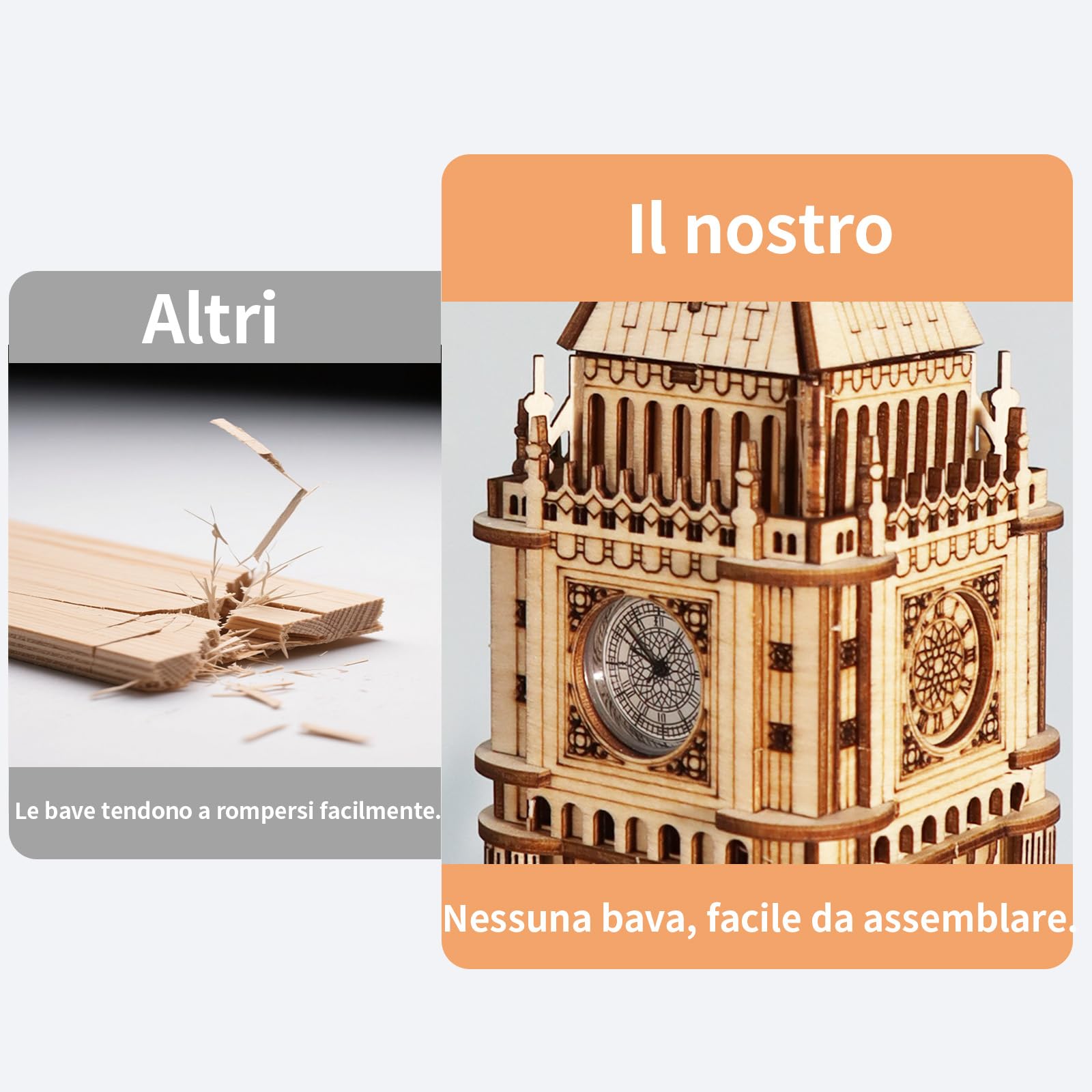 Puzzle 3D Big Ben Kit Modellismo - In Legno Con London Eye E 3 Modalità Di Luce, Passatempo Per Adulti, Bricolage Adulti, Puzzle in Legno Per Adulti, Regalo Speciale Per Compleanno