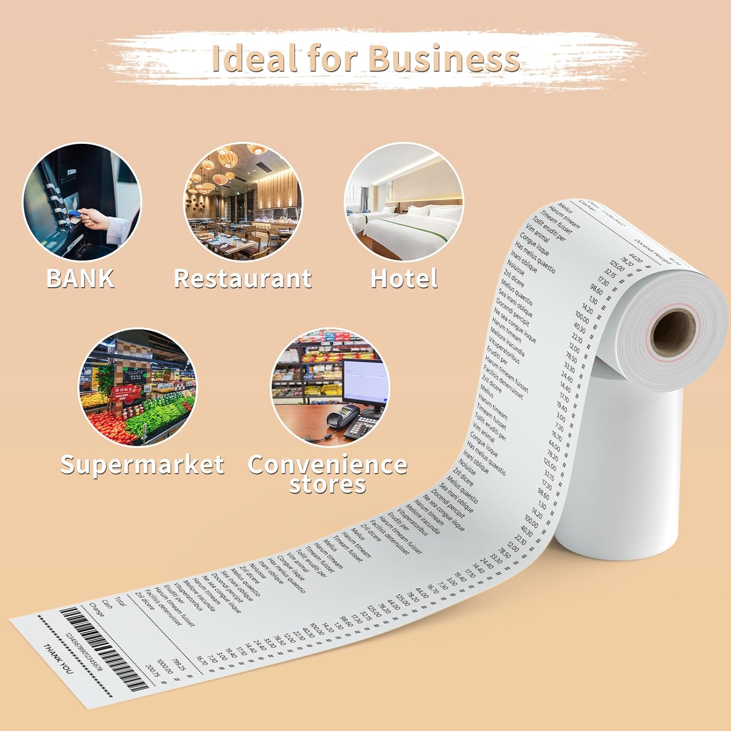(20 Rolls) 3-1/8"x 230' Thermal Paper Rolls for Credit Card - Premium Register Tape Pos Thermal Printer Paper, Fits All POS Cash Registers, Recycled Materials, White