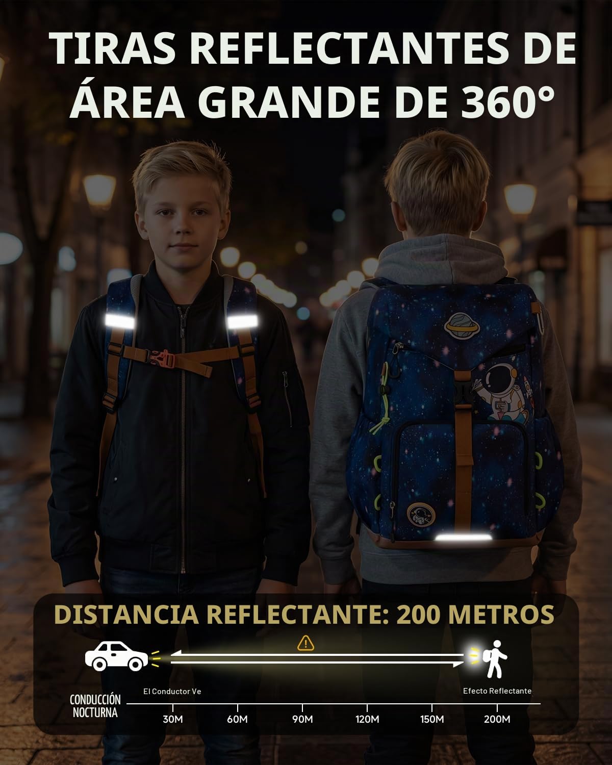 Amythe Mochila Ergonómica Niño desde 1° Escuela Aire Libre | Mochila Ergonómica Niños 6-12 Años Correa Funda Reflectante Soporte Lumbar