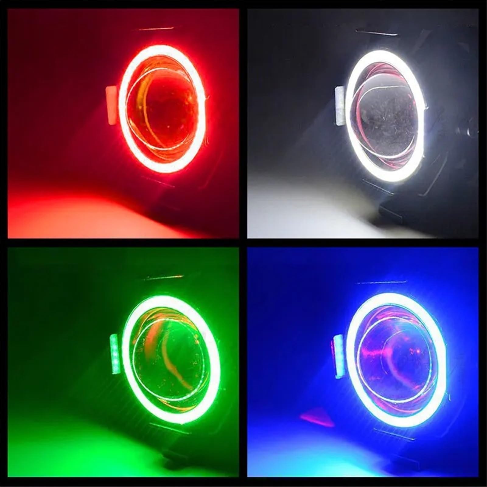 Mini phare de moto 2 × LED Angel Eye, lampe conduite auxiliaire, poche, projecteur avant, accessoires Scooter ATV Phare Avant Moto