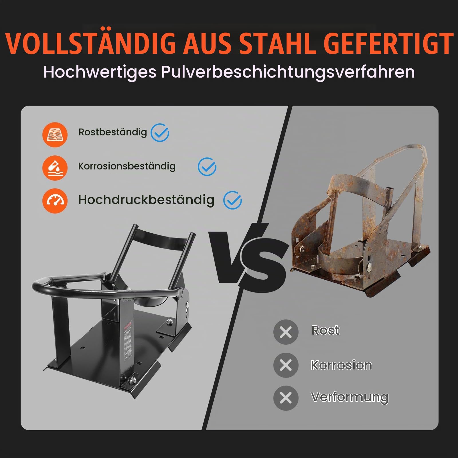 VEVOR Motorrad Radkeil, 816,5 kg Kapazität Radhalter, Hochleistungsstahl Motorrad Vorderradständer mit 3 verstellbaren Löchern, für 381–533,4 mm Off-Road Motorräder, Standard Motorräder
