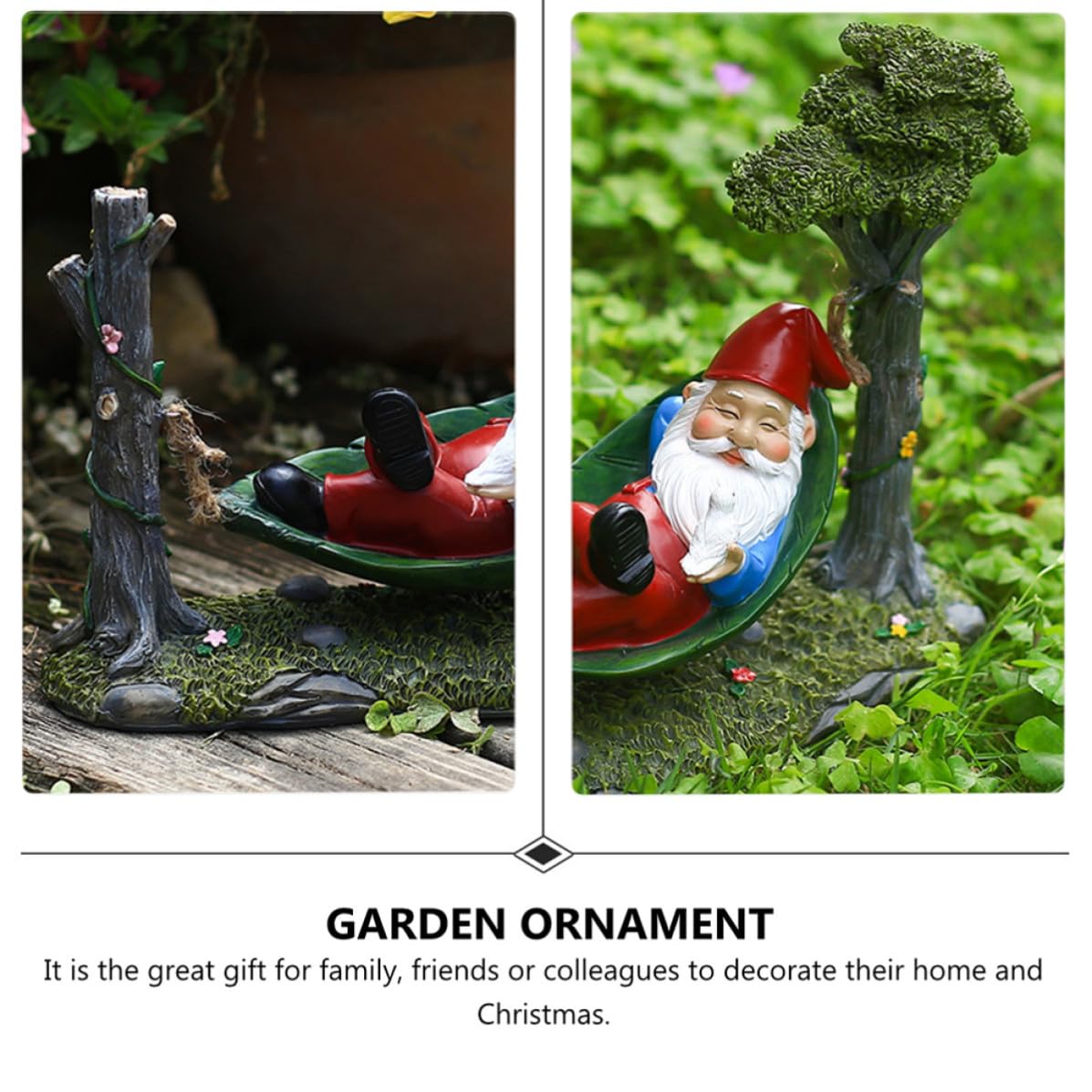 VICASKY Adorno de Jardín Enano de Resina para Navidad Exterior Hogar