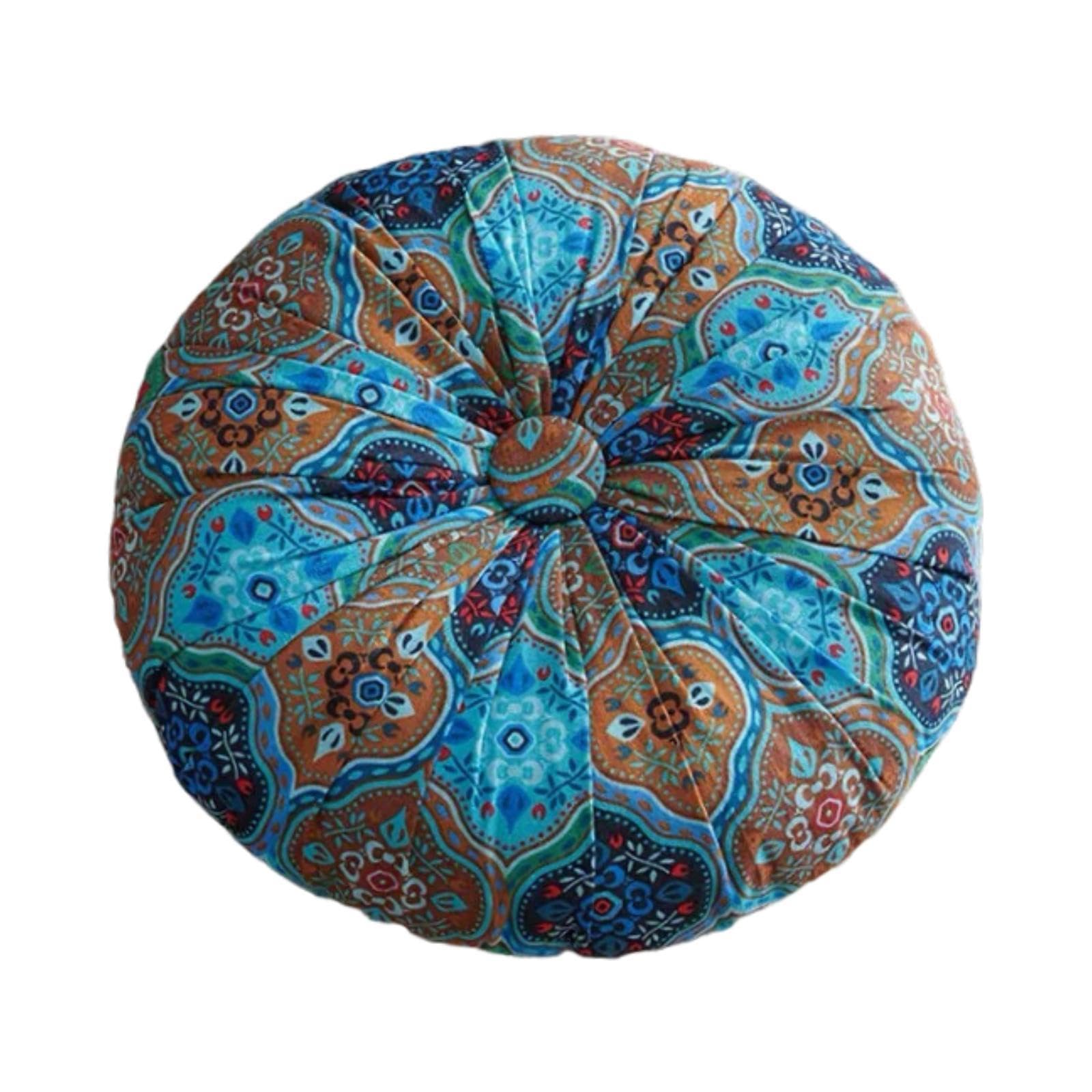 BNF® Floor Cushion Round Comfortable Futon Cushion Bohemian Decorative Tatami Pad Blue|Home & Garden | Yard, Garden & Outdoor Living | Patio & Garden Furniture |1 Floor Pillow-image-30