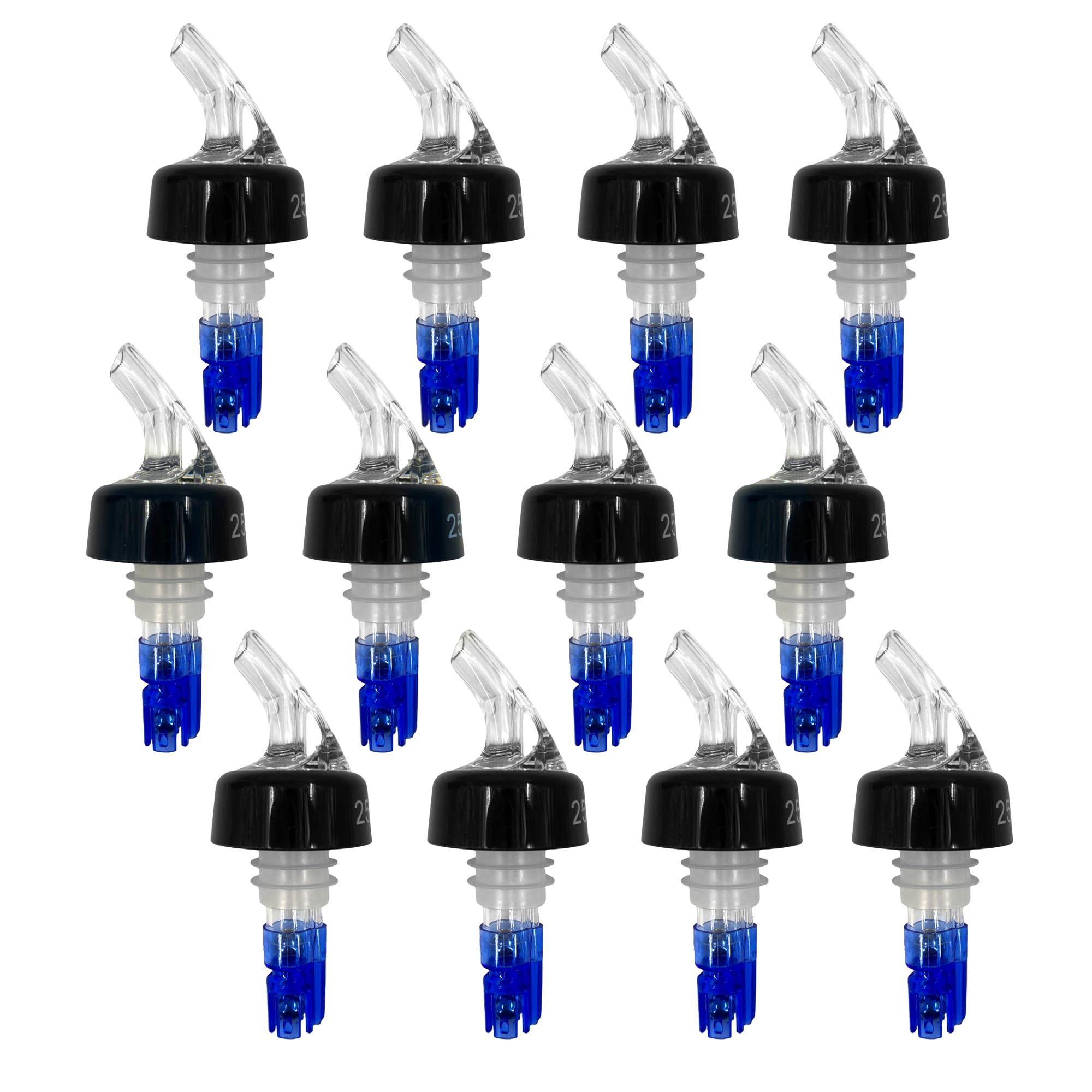 Chabrias Ltd 12 Pack 25ml Clear Spirit Measure Bottle Pourers UK Made Spirit Pourers UK Made, Not Government Stamped, Quick Shots, Wine, Cocktails, Essential Home Bar Accessories